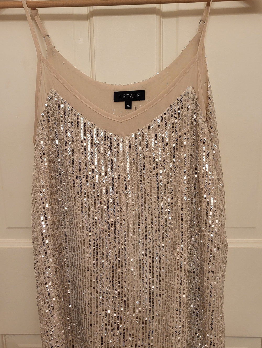 1.STATE Sequin Spaghetti Strap Cami